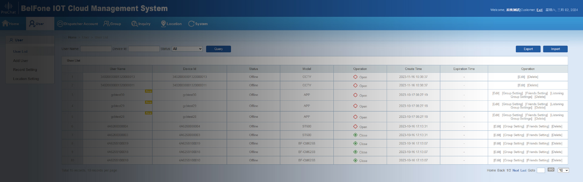 Operator Management